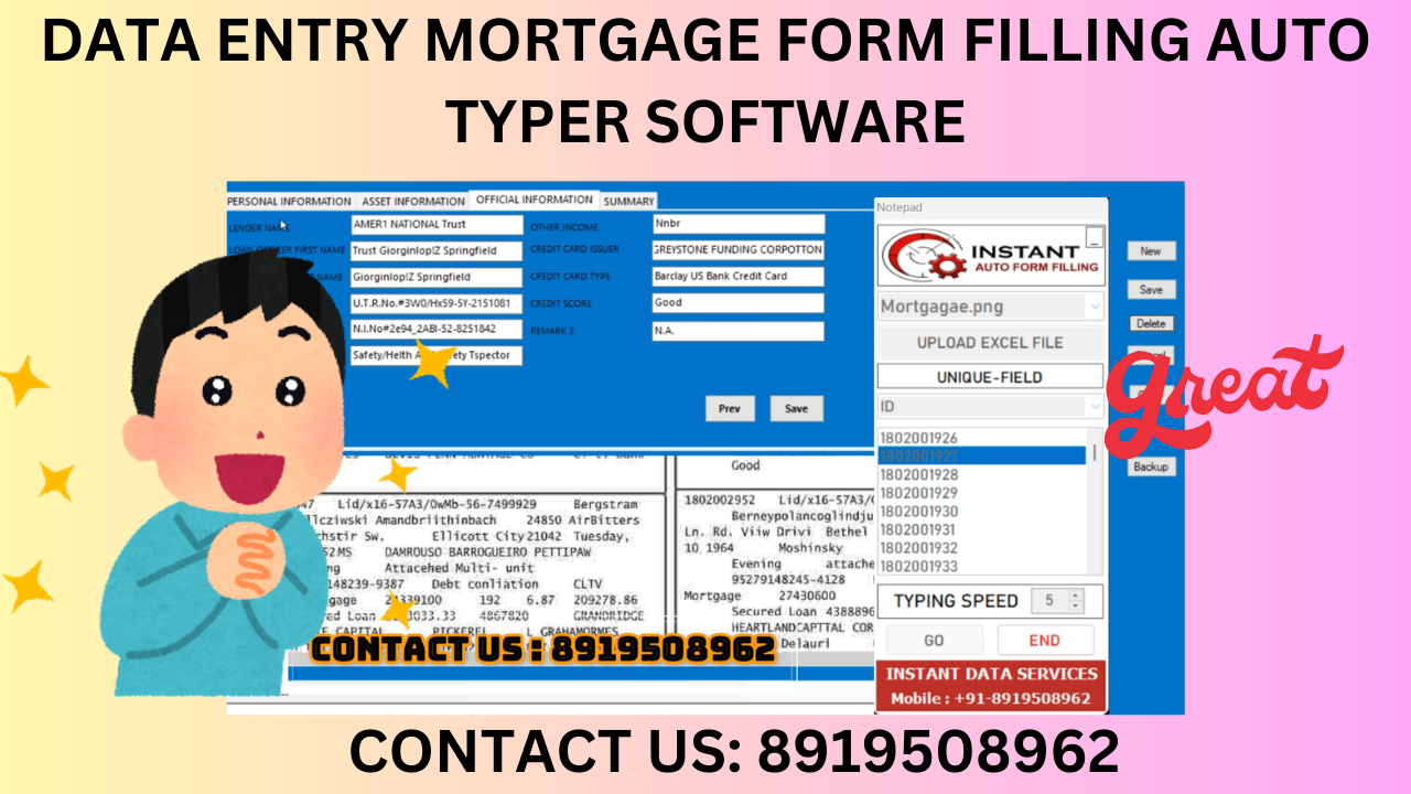 Mortgage Form Filling Auto Typer Software