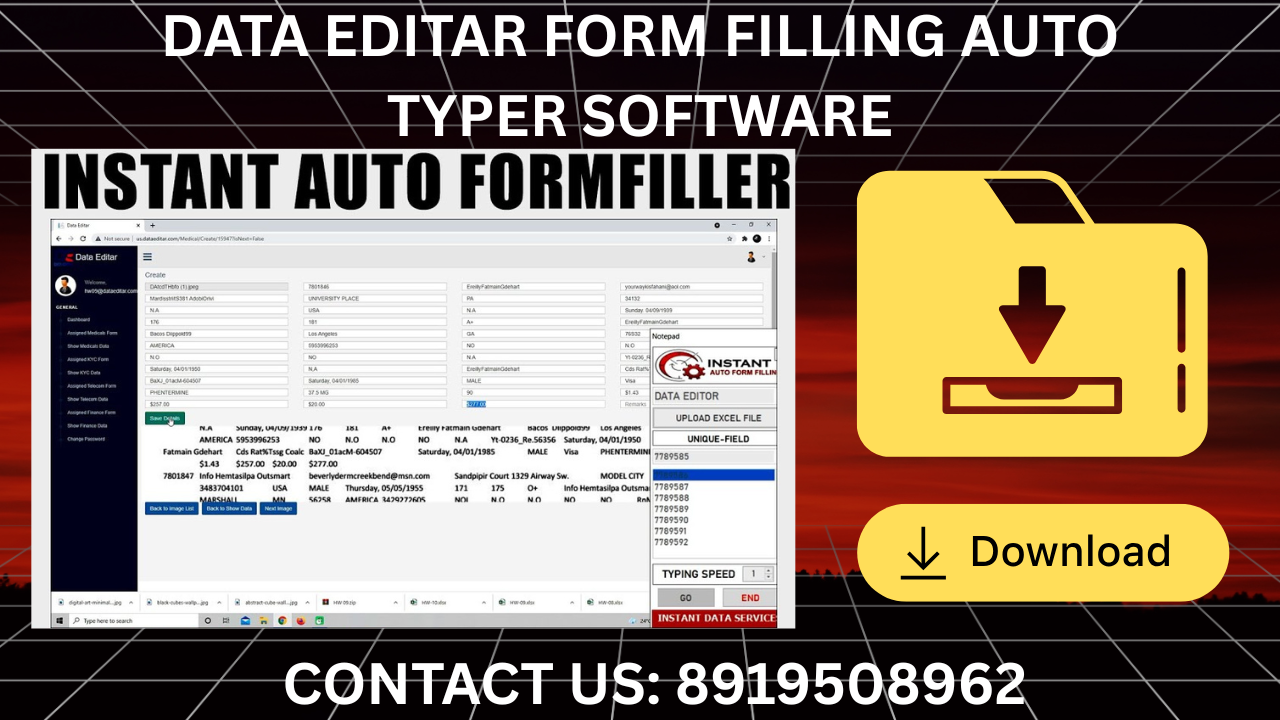 Data Editar Form Filling Auto Typing Software free download