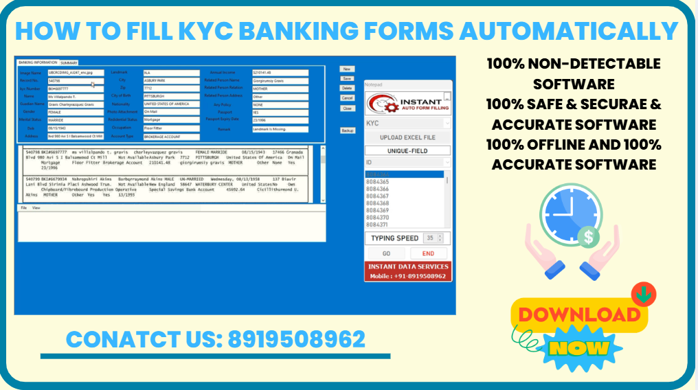 How to fill KYC Banking Forms Automatically Kyc Banking Auto Typing Software