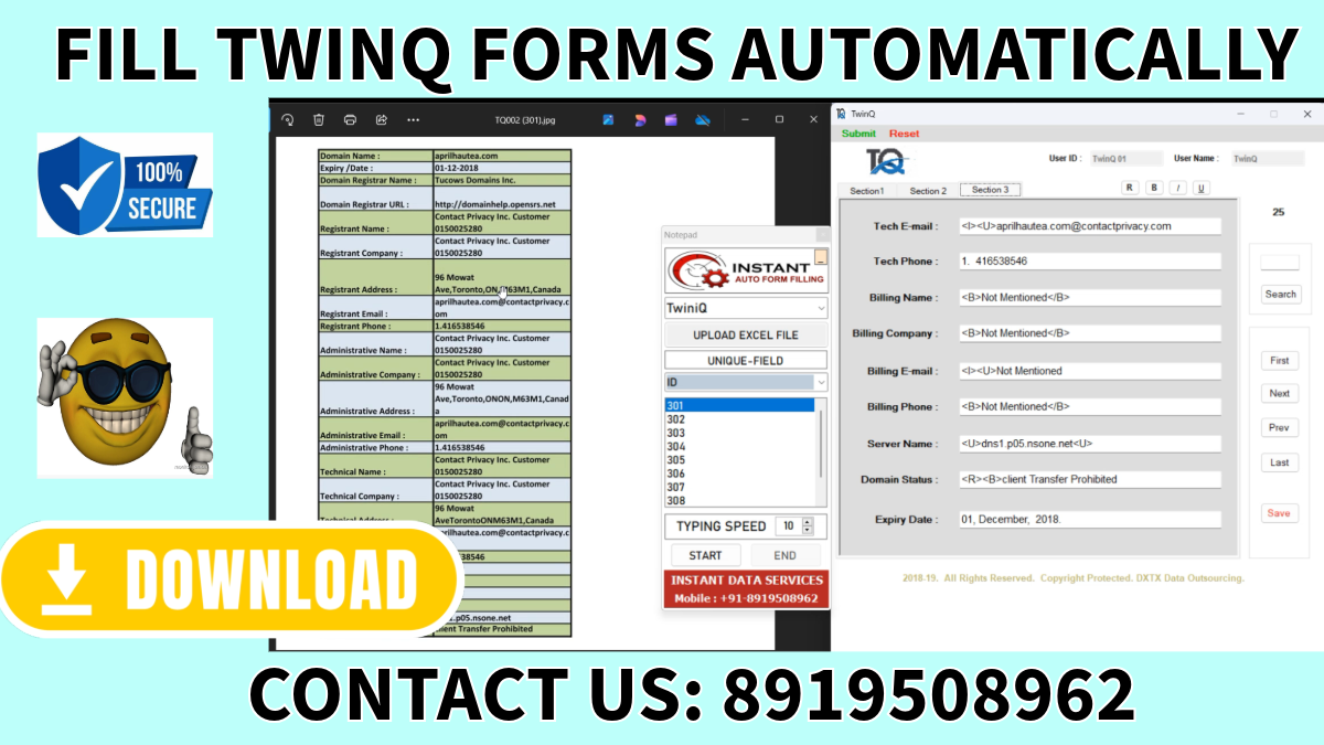 Twinq Auto Form Fill up software Fill Twinq Forms Automatically Form Filling Auto typer Software
