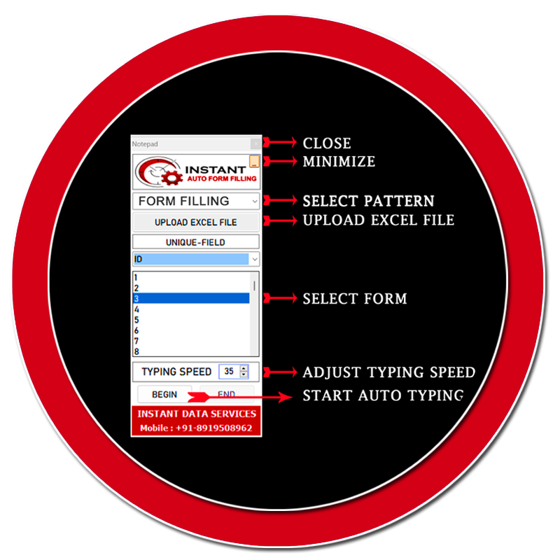 Instant form filling auto typer software